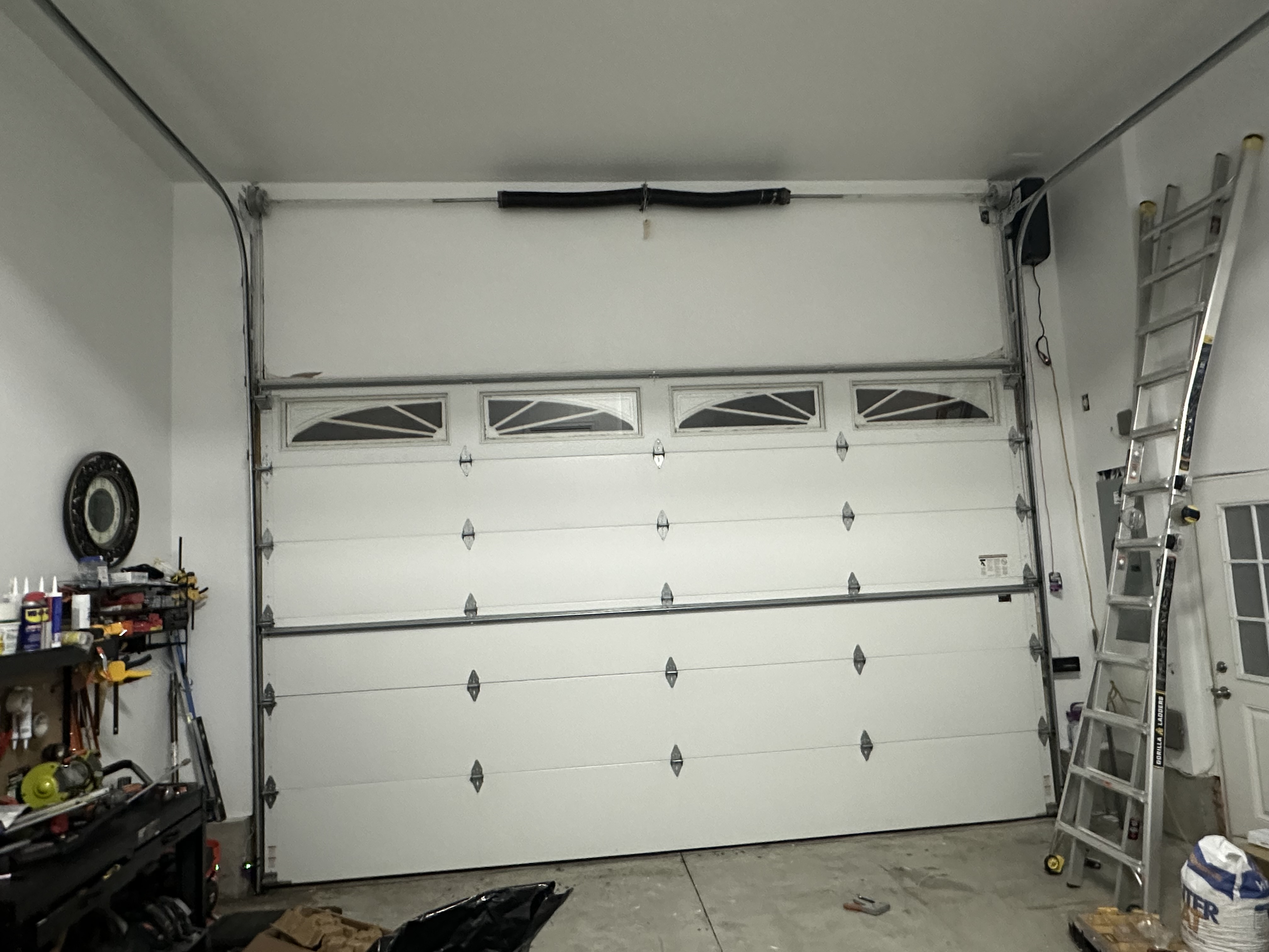 Finished garage door project with new hardware